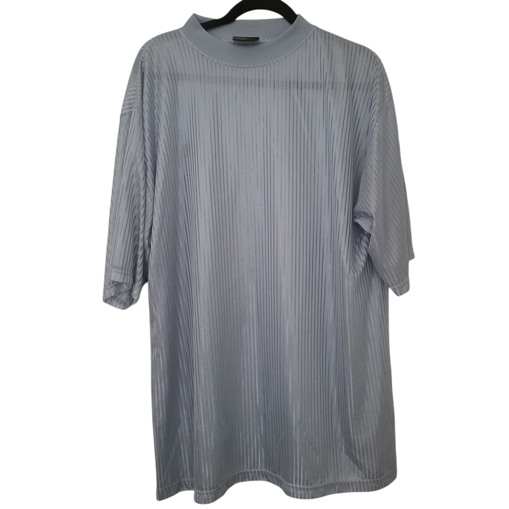 Vintage Henri Valdise Metallic Shirt Silver sz XL